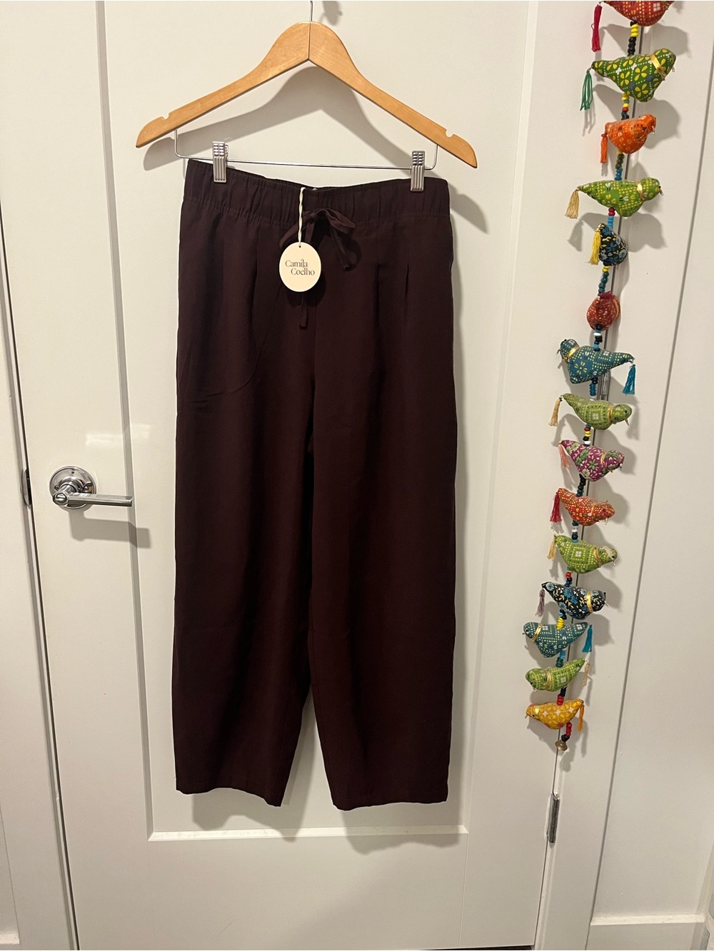 Camila Coelho Women’s Elastic Drawstring Lantern Pants, S, NWT